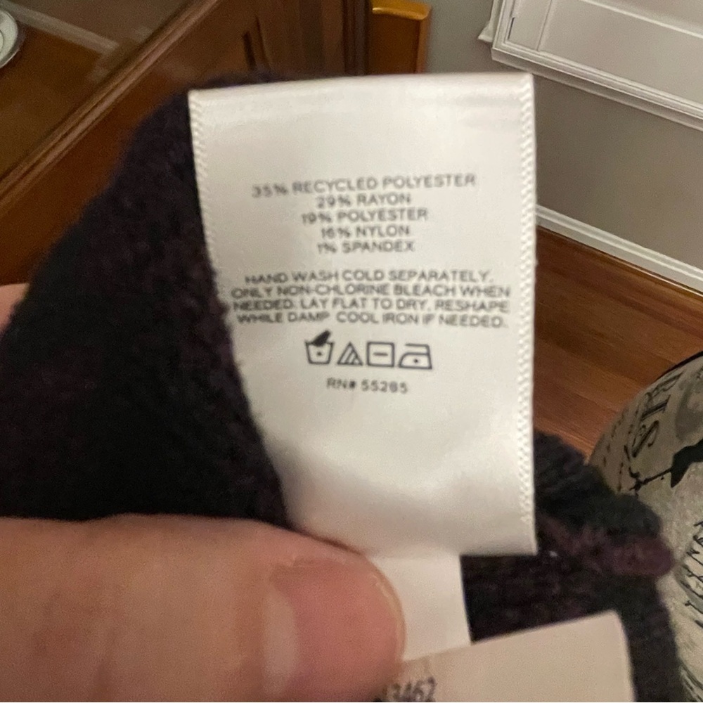 Express Purple and Black Turtleneck Sweater - Picture 6 of 9